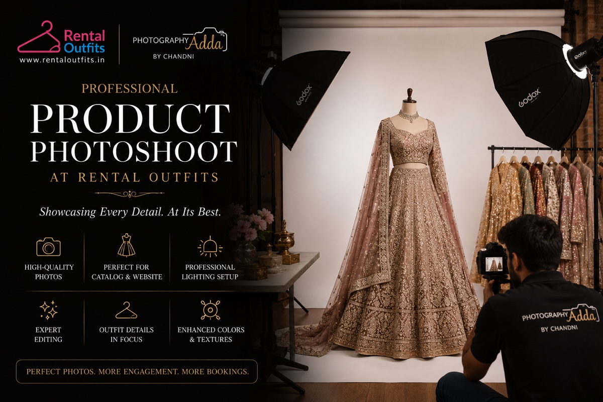 Professional product photoshoot for catalog website and rental outfits